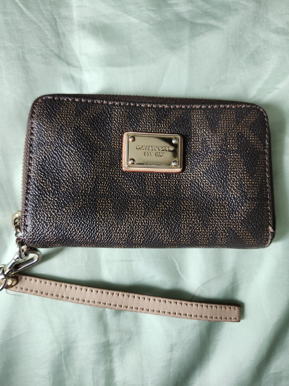 Michael Kors Brown Logo Wristlet Wallet
